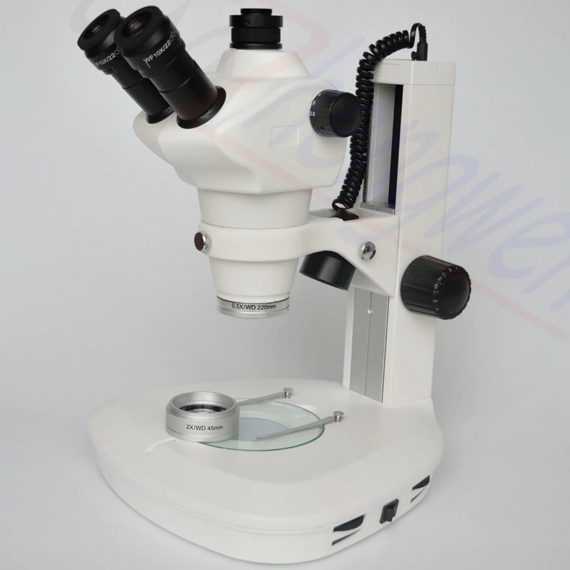 

FYSCOPE 4X-100X Track Stand Stereo Zoom Parfocal Trinocular Microscope within Two LED Lights