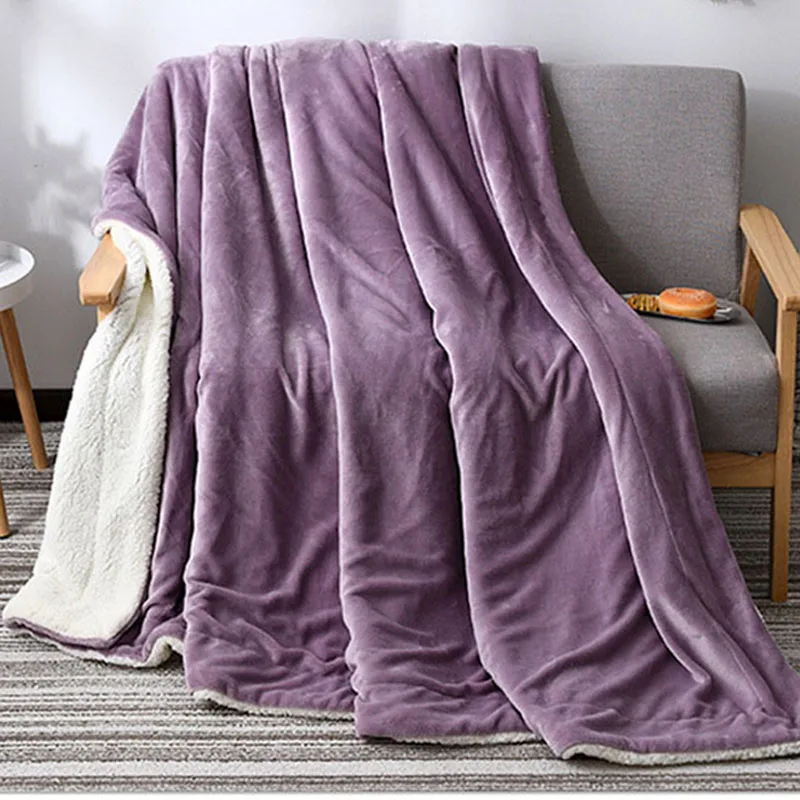 High Quality Wool Cashmere Blanket Soft Blankets For Beds Sofa Winter Thicken Throw Blanket Lamb Velvet Bedspreads Fleece Deken