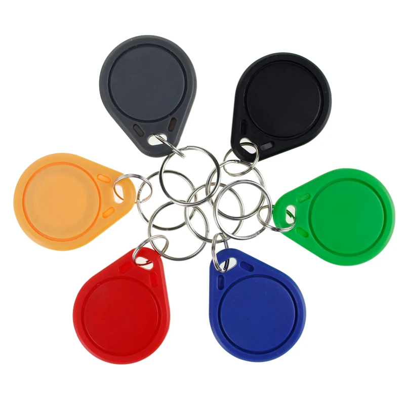 10PCS RFID Key Tags 13.56MHz RFID Keyfobs keychains NFC tags ISO14443A MF 1K Access Control Key Cards rfid Token Read Only Fob