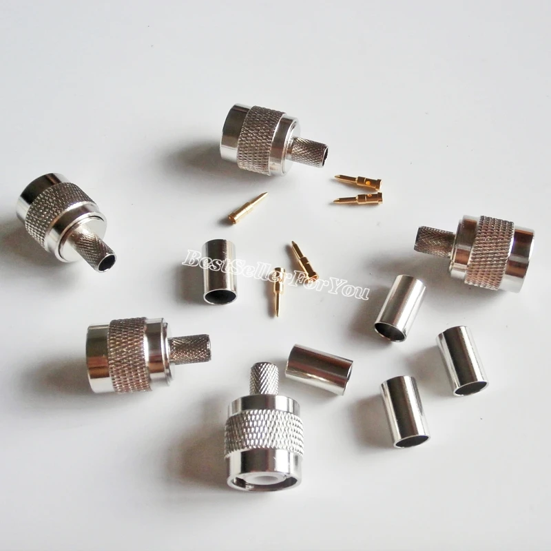 

10Pcs TNC Male plug crimp for RG-8X RG8X LMR240 cable RF Coaxial Connector