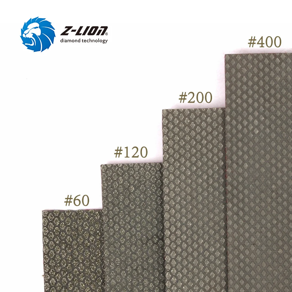 Z-LION  4PCS Polishing Sandpaper Diamond Electroplated Abrasive Sanding Sheet 90*55mm Wet Dry Use Grinding Polishing Tools