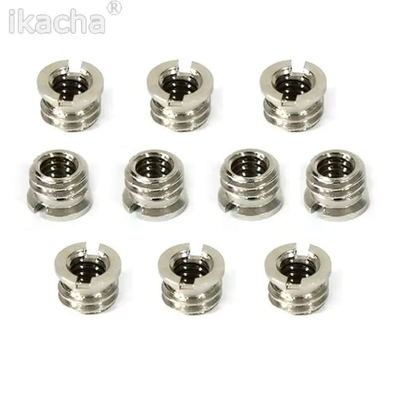 Adaptor kamera 1/4 ke laki-laki 3/8, 2 buah kamera perempuan untuk Tripod Monopod kepala bola DSLR SLR