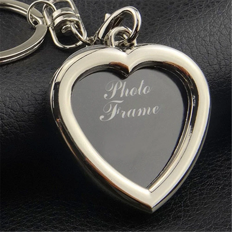 2021 Creative Mini Heart Square Round Oval Key Chains Insert Photo Frame Heart Couples Lovely Rotary Keychain Gifts Keyring