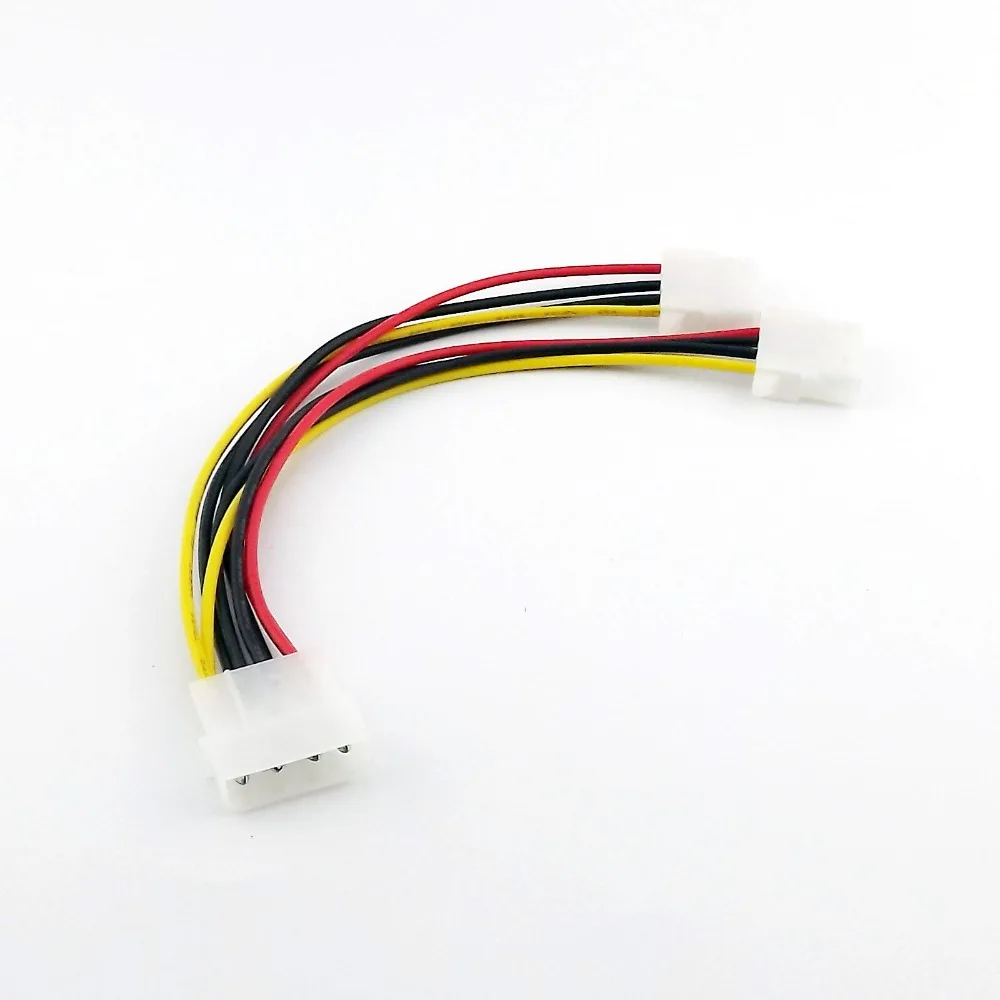 10x IDE 4 Pin Molex ชาย to 2x IDE 4 ขาหญิง Y Splitter อะแดปเตอร์สายเชื่อมต่อ 20 ซม.