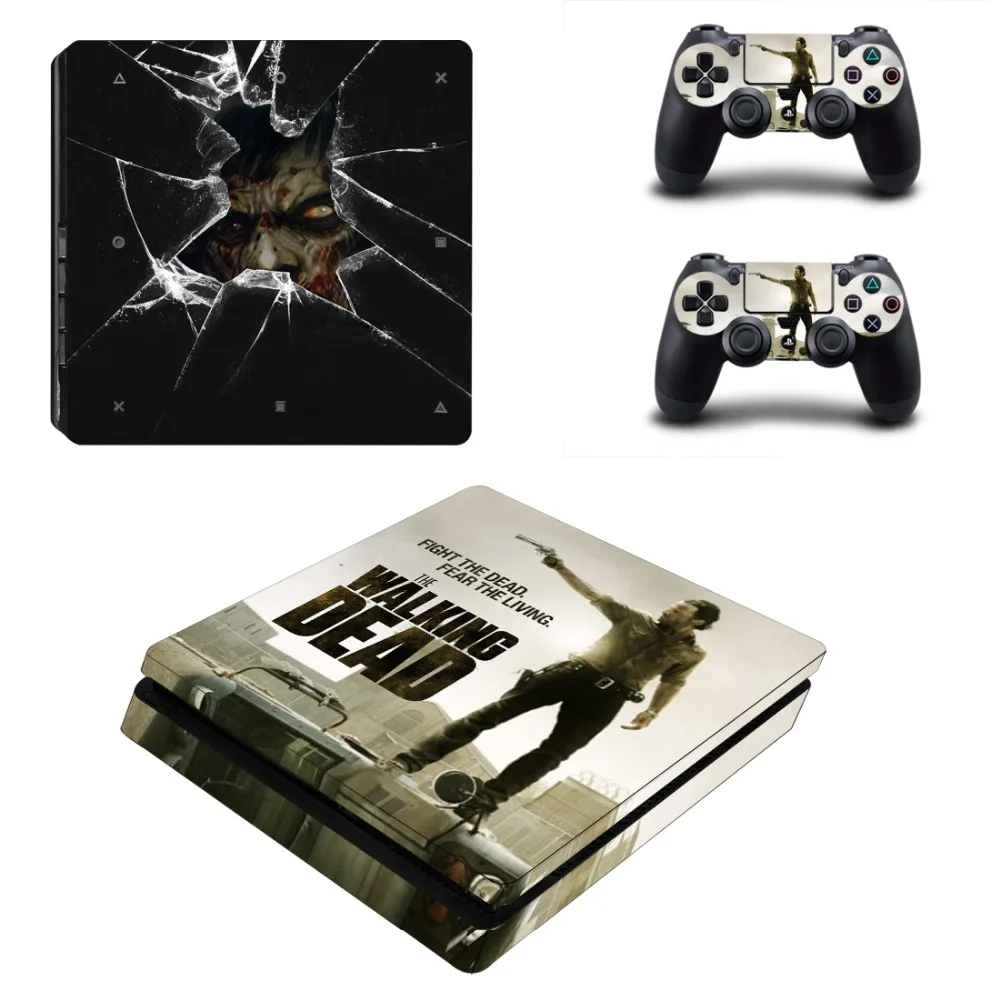 The Walking Dead PS4 Slim Skin Sticker For Sony PlayStation 4 Console and Controller For Dualshock 4 PS4 Slim Sticker Decal