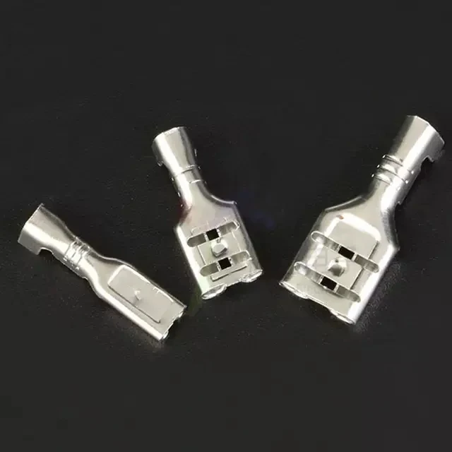 50Sets(100pcs) Female Spade Connector 2.8 /4.8 /6.3 Crimp Terminal with Insulating Sleeves For Terminals 22-16AWG