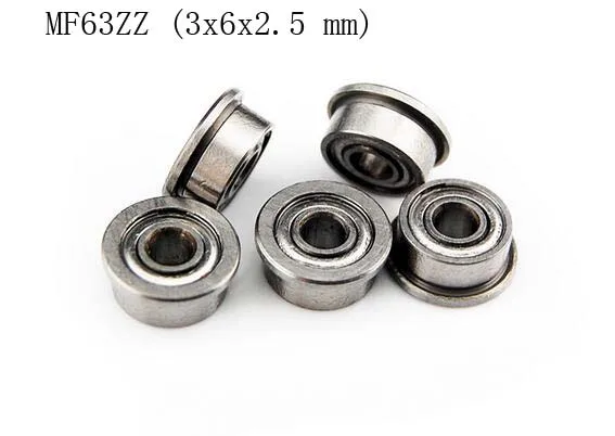 

(10 PCS) MF63ZZ (3x6x2.5 mm) Metal Shielded FLANGED PRECISION Ball Bearing Set