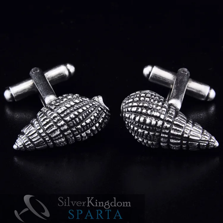 SPARTA Conch Cufflinks Silver plated High quality metal men's free shipping !!!