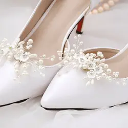 Shoe Clip Simulated Pearl Floral Beads Elegant DIY High Heel Charms Decoration Women Shoes Clips Buckle Fashion Clothing Sandals