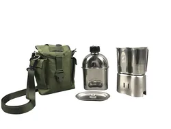 Jolmo Lander Canteen Kit, Stainless Steel Canteen Set Canteen Cookware Set with Cover