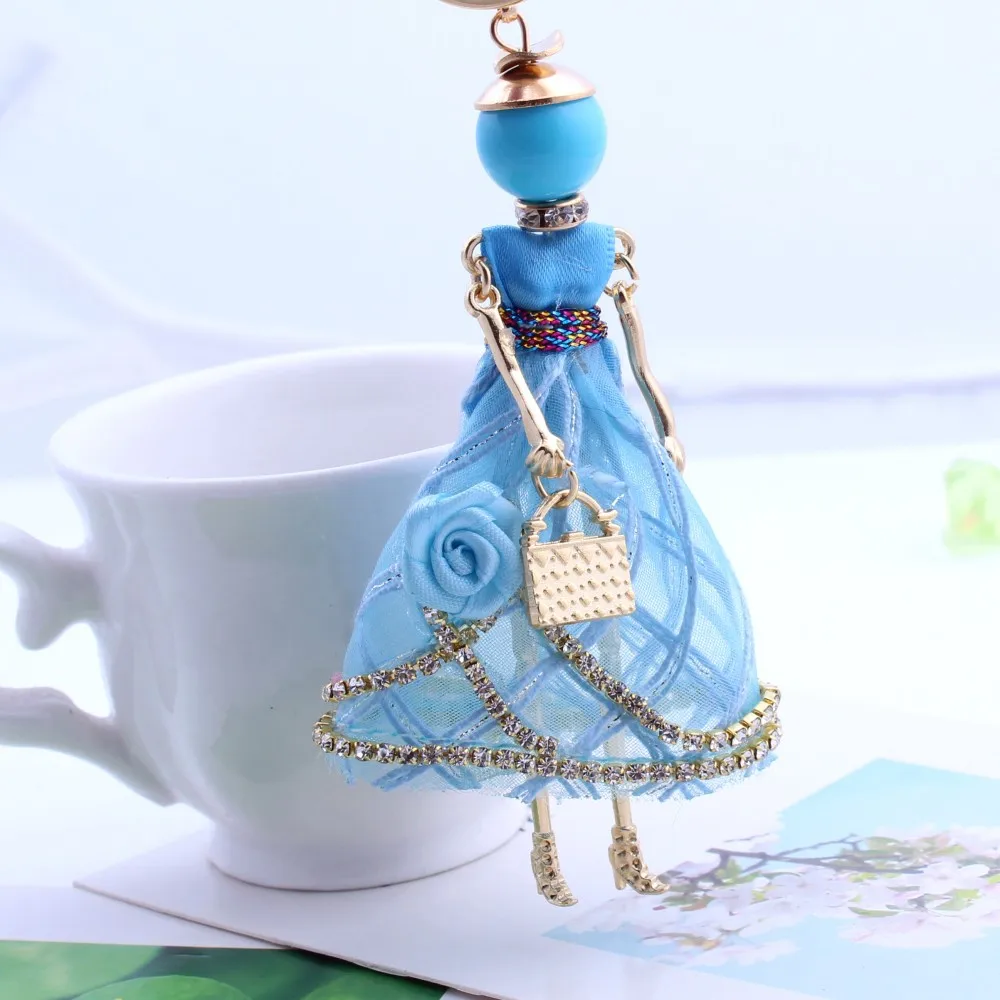 Statement Flower Dress  Doll Necklace Handmade French Doll Pendant 2018 New Alloy Girl Women Necklace Fashion Jewelry