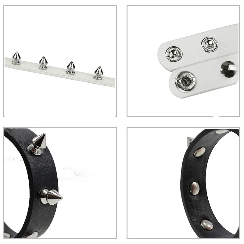 Maicobertura de dia das bruxas harajuku gótico cuspida espinho rebite preto pulseiras e braceletes de couro punk pulseira fina feminina masculina e joalheria