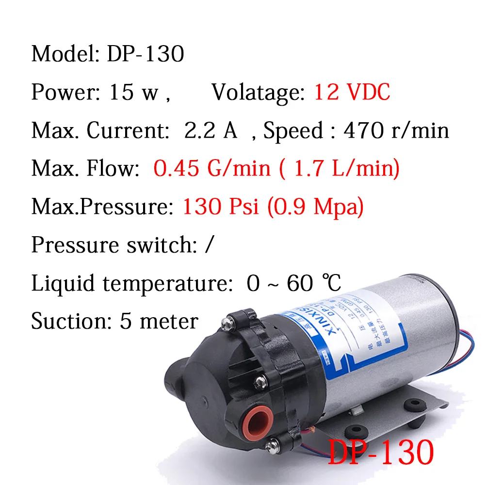 Imagem -02 - Mini Bomba Dágua Diafragma para Água Bomba de Água Diafragma o com Aprovação ce 12v dc para Lavagem de Carro Medição Química Limpeza de Casa de Alta Pressã