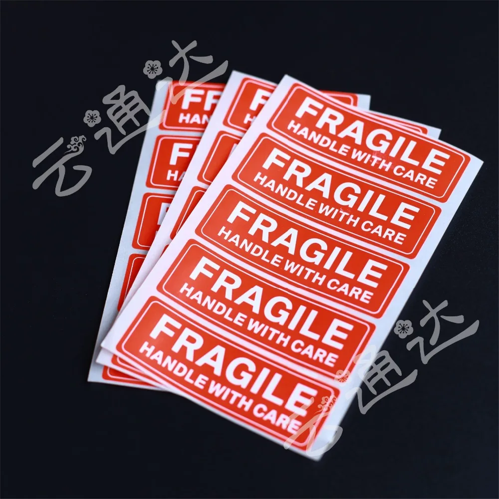 wholesale 500 PCS/many fragile handle with care 76 x25mm self-adhesive shipping label stickers warning label sticker free shippi