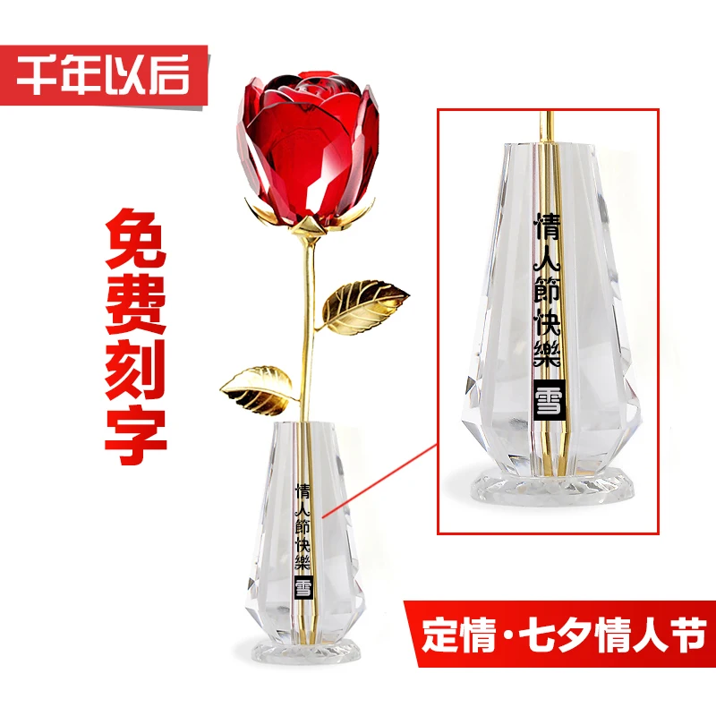 Singles confession crystal roses creative novelty send his girlfriend wife romantic special surprise birthday gift items