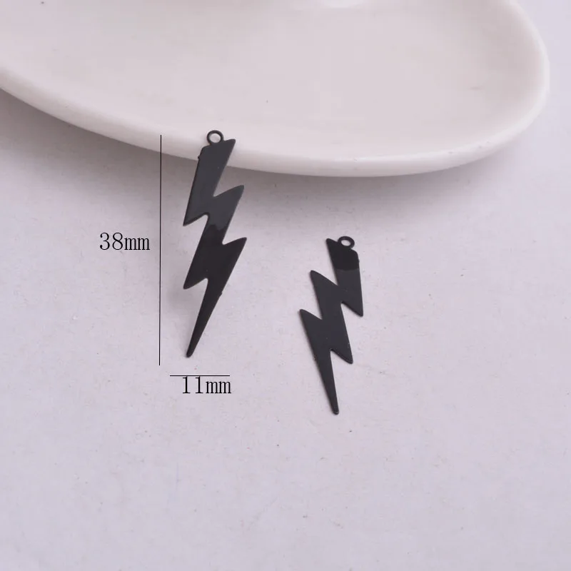 50 Stück AC9509 10mm*36mm Blitzform-Anhänger, Abstandshalter, Bolzenanhänger, DIY-Schmuckzubehör – Detail 4
