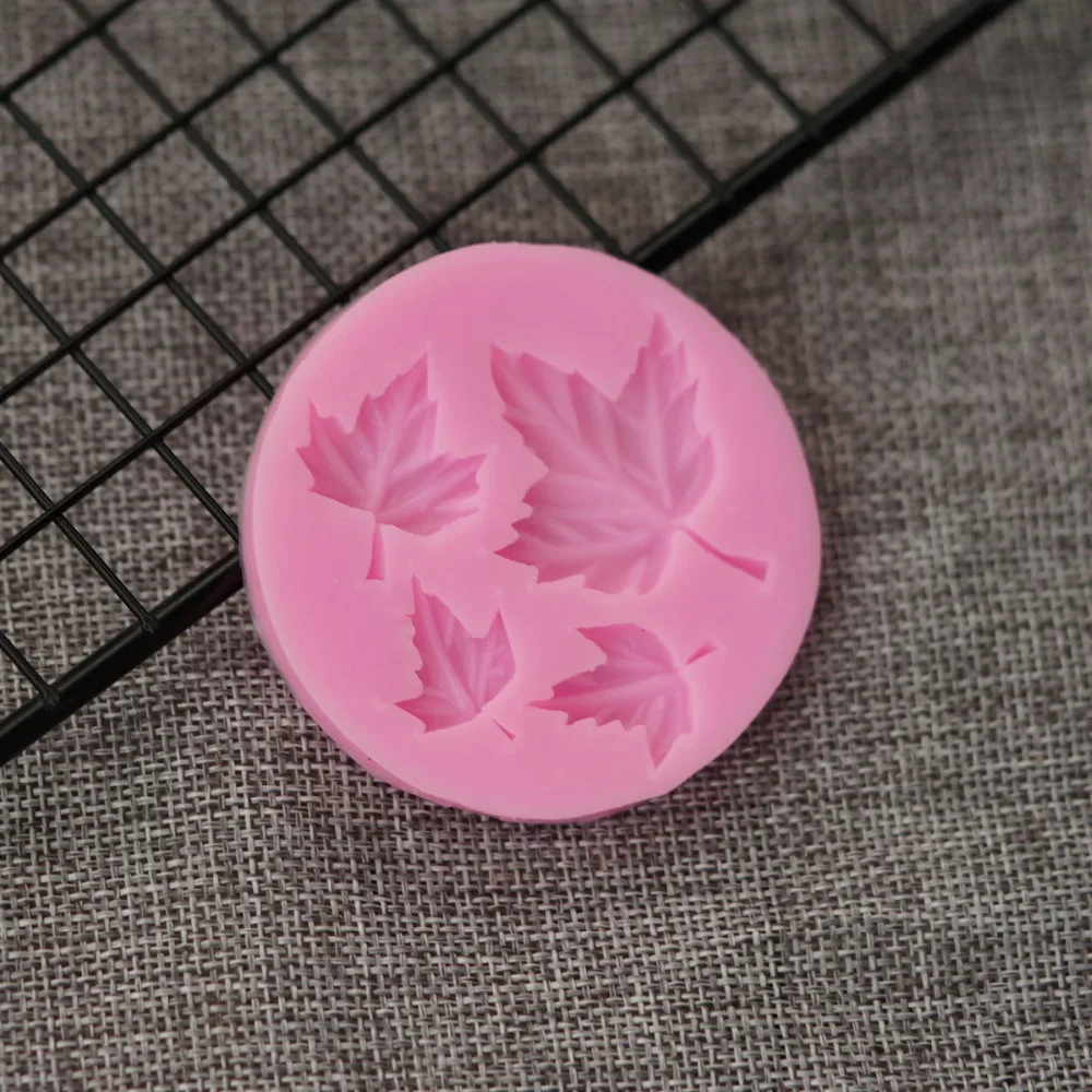 Leaf Shape 3D Silicone Mold Maple Fondant Cake Decorating Tools Cupcake Paste Molds Kitchen Small Size