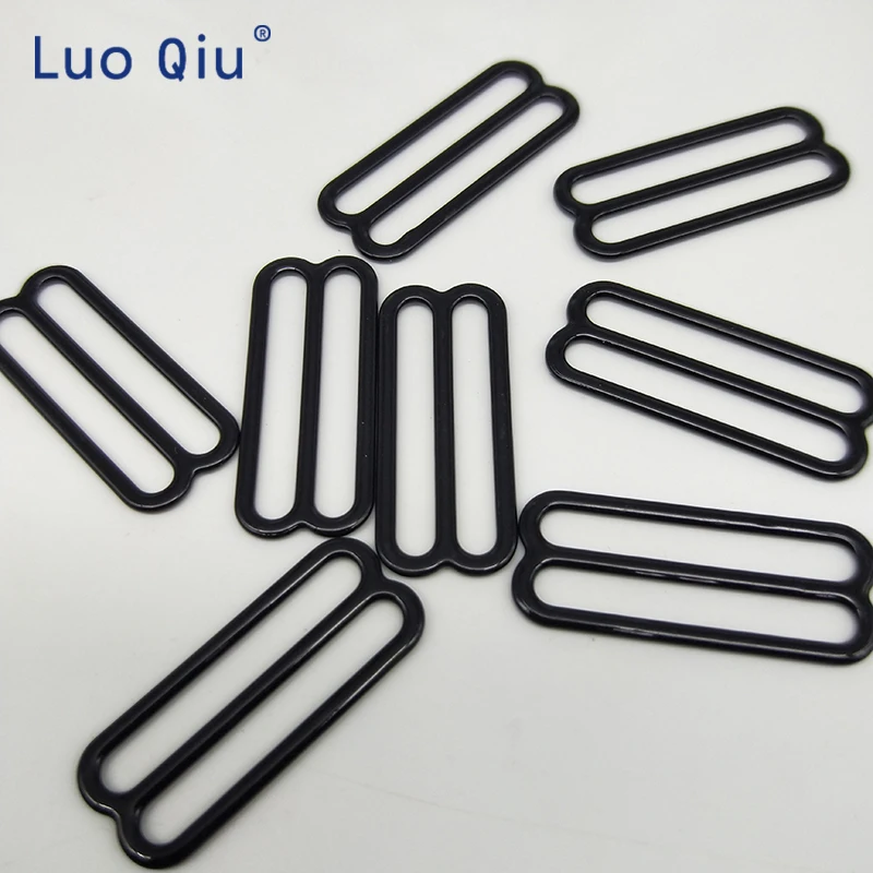 Черный бюстгальтер С Регулируемыми пряжками 8, нижнее белье, металлическая и пластиковая пряжка, бюстгальтер с застежкой, металлическое покрытие из нейлона 30 мм, Luo Qiu 10 шт./лот