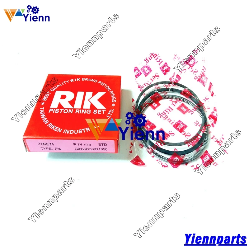 For Yanmar 3TNE74 Piston Kit 119623-22080 W/ Piston Ring Set 119623-22500 For CX25 Kobelco SK25SR-2 Mini Excavator Engine Parts