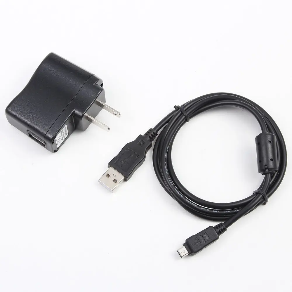 For Olympus USB AC Power Adapter and 12pin cable  Battery Charger Cord For Olympus SZ-12 SZ-14 SZ-17 Camera