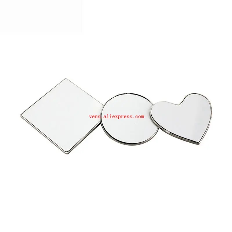 sublimation blank metal consumables with magnet hot transfer printing consumables round square heart shape 12pcs/lot