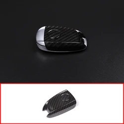 Carbon Fiber Style ABS Plastic Key Shell Cover Trim For Alfa Romeo Giulia Stelvio 2017 2018 2019 2020 Car Accessories Parts
