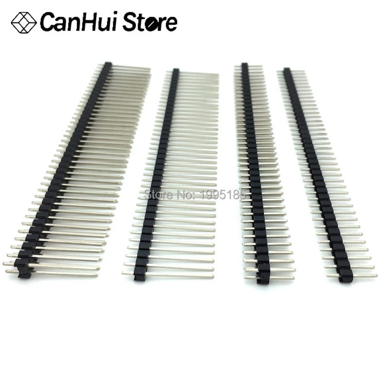 10PCS Single Double Row Male 1x40P/2x40P 2.54mm Height Long Breakable Pin Header Needle length 11 13 15 17 19 20 21 23 25 30mm