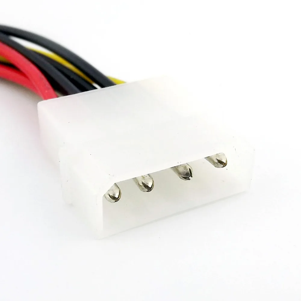 10x IDE 4 Pin Molex ชาย to 2x IDE 4 ขาหญิง Y Splitter อะแดปเตอร์สายเชื่อมต่อ 20 ซม.