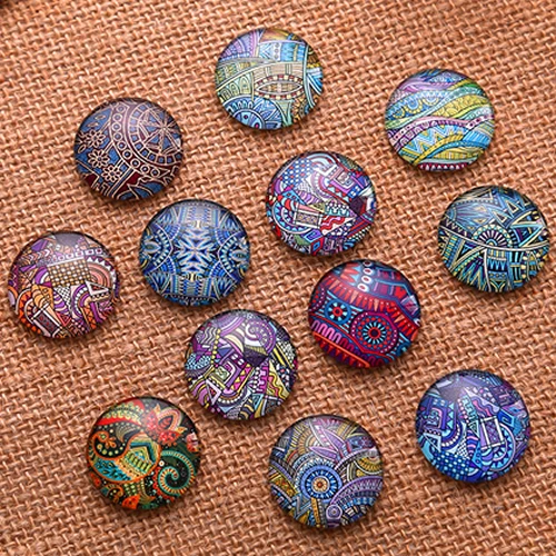 

20mm Mixed Style Round Glass Cabochon Dome Jewelry Finding Cameo Pendant Settings 20pcs/lot K04777