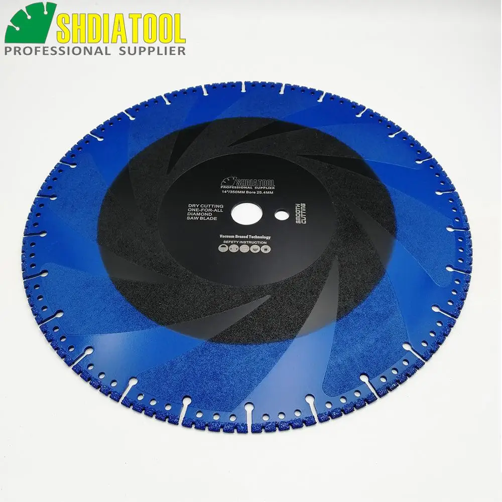 DIATOOL 1pc 350mm Vacuum Brazed Diamond Blade For All Purpose 14" Demolition Blade For Stone Iron Steel
