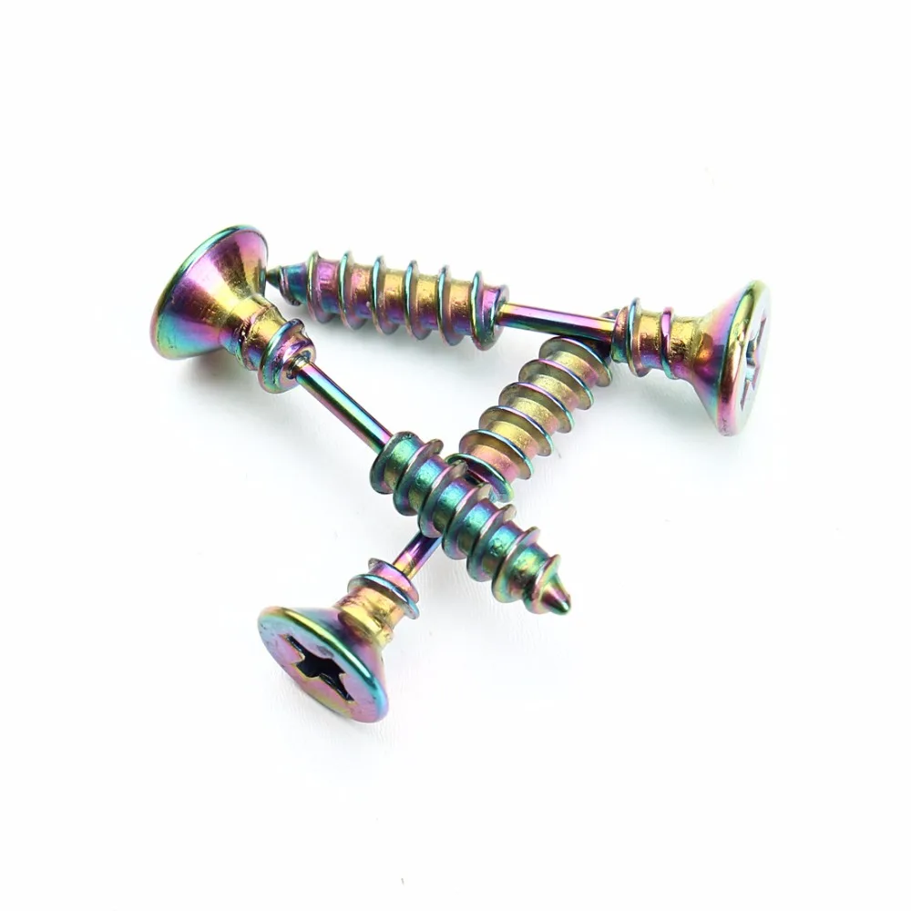 Novelty Stainless Steel Screws Spike Stud Earrings For Women Men Gold Color Nail Punk Ear Piercings Jewelry Party Gift