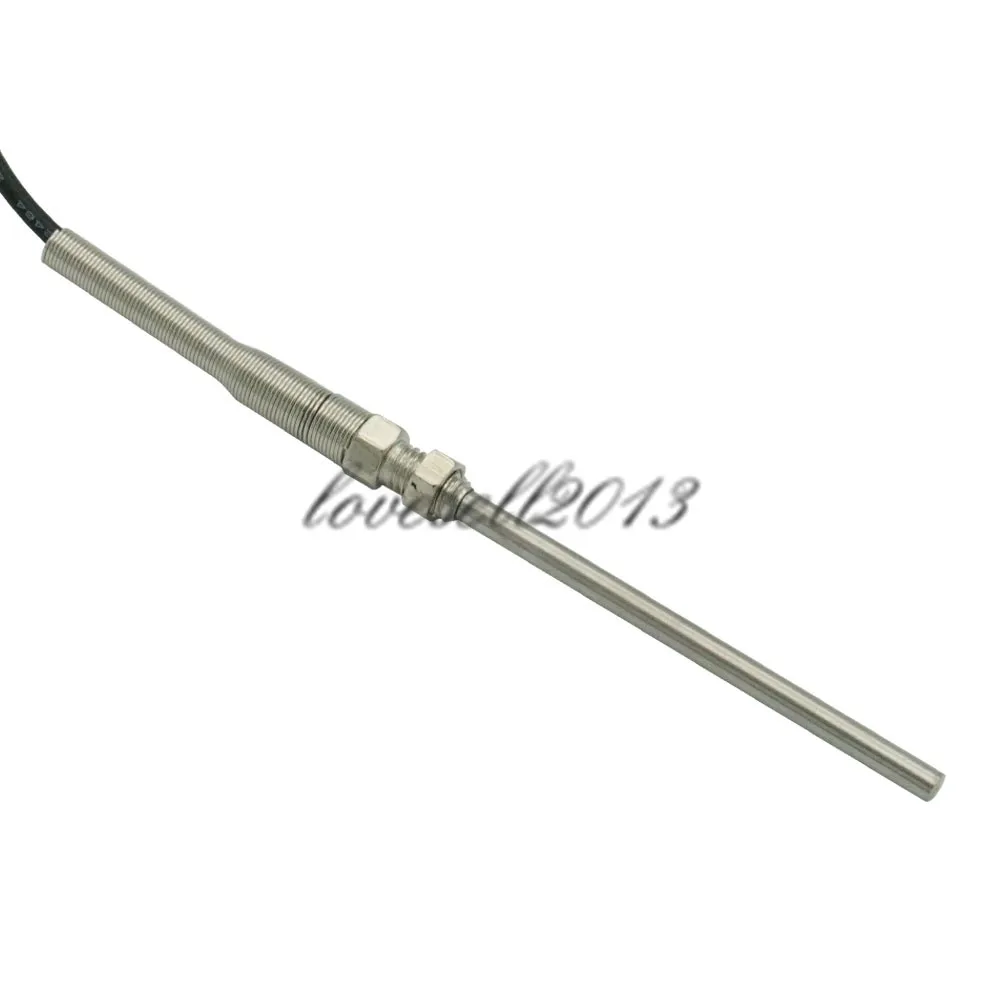 New 1M High Temperature Cable PT100 RTD With 6mm Thread Thermometer Sensor 0~500 Degree Celsius