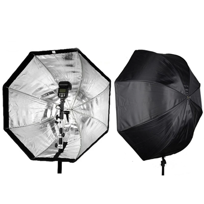 

Flash Bracket Hot Shoe Holder + Portable 80cm Octagon Softbox Umbrella Reflector For Photegrapy Studio Speedlite