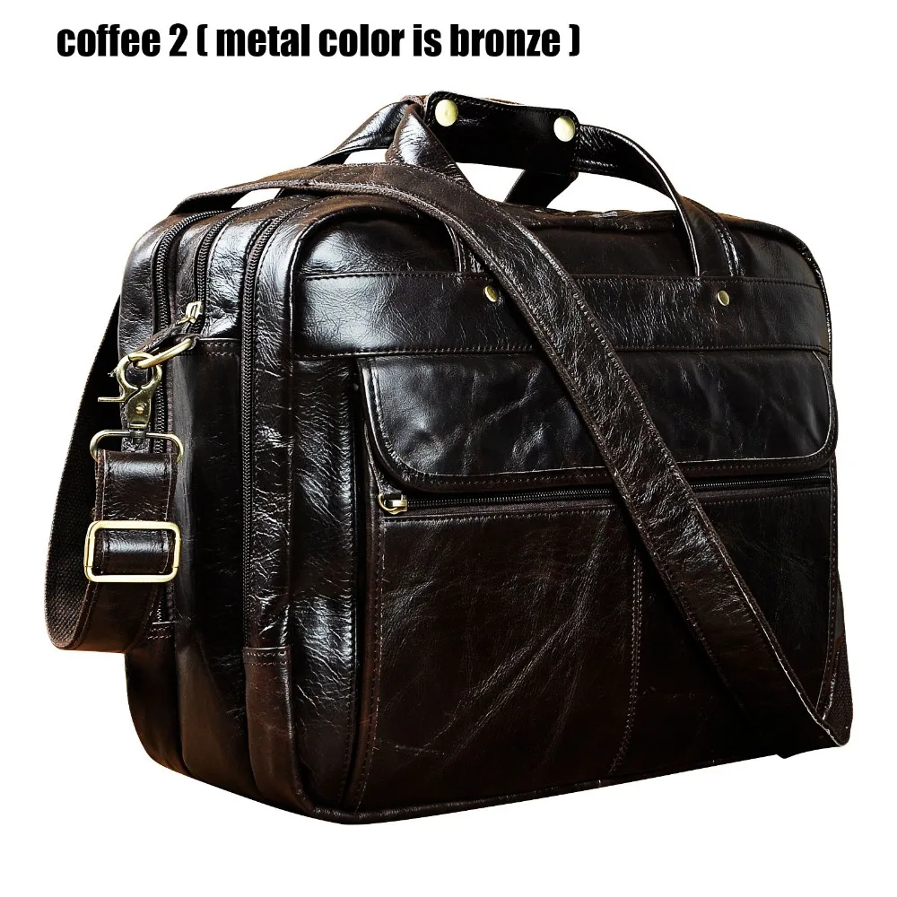 Top Quality Men Real Leather Antique Style Briefcase Business 15.6\