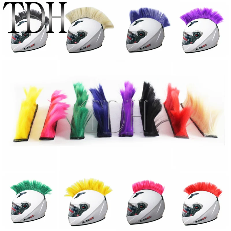 

11 Colors Racing Motorcycle Helmet Mohawk Outdoor Riding Cap Helmet Decoration Snowboard Paintball Helmets Hair Attached Feather