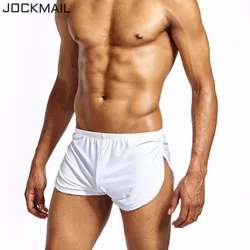 JOCKMAIL Nylon Ice Silk Lounge Spandex Trunks Men's Trunks Sexy sissy panties Men Boxers Shorts Home Sleepwear Gay underwear