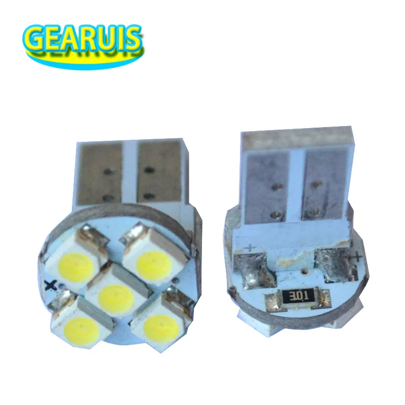 

100 X T10 194 168 501 W5W 5 SMD 3528 1210 5SMD Светодиодный автомобильный клиновой светильник, боковая ширина, дверной номерной знак, внутренние светодиодные лампы 12 В, белый