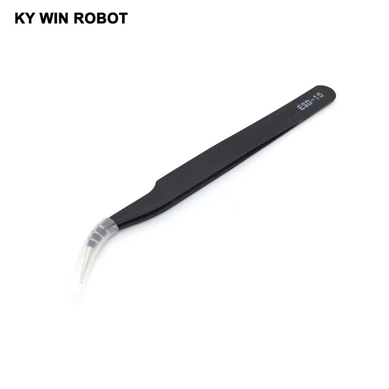 1PCS ESD-15 Anti-static Curved Straight Tip Forceps Precision Soldering Tweezers Set Electronic ESD Tweezers Tool