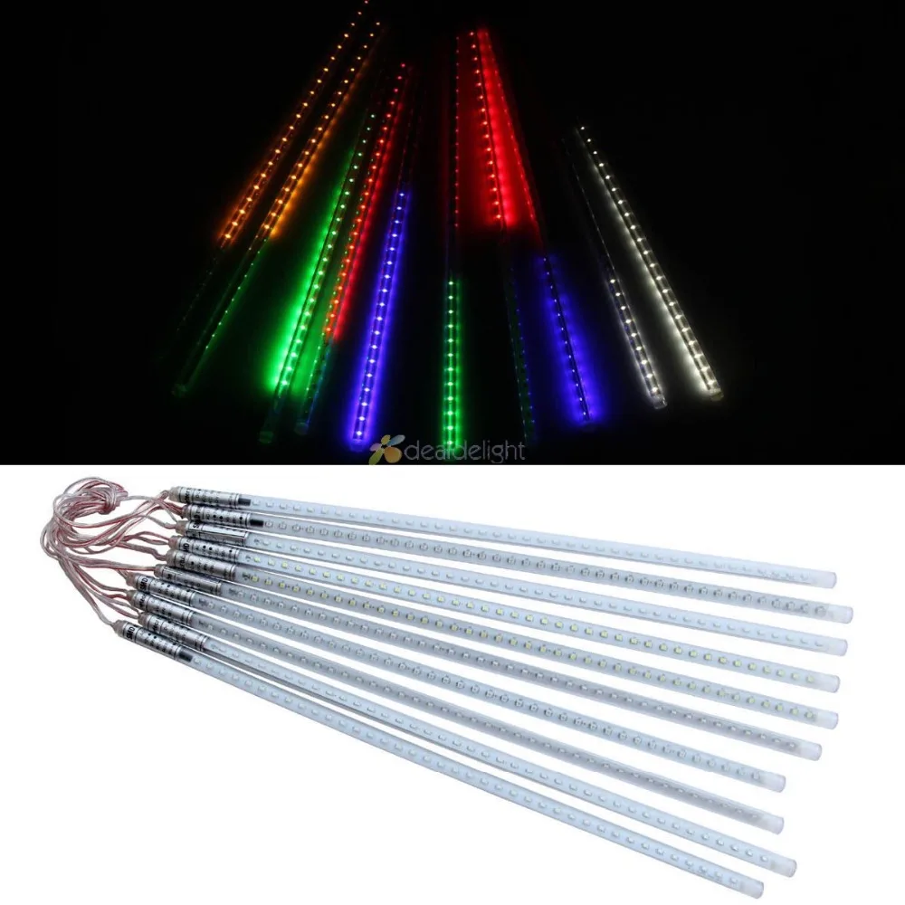 2set 50cm 3528 SMD Meteor Shower Rain lights 54LED 10 Tubes String Evening Party Lamp Led Meteor Tube SMD Double-Sided String