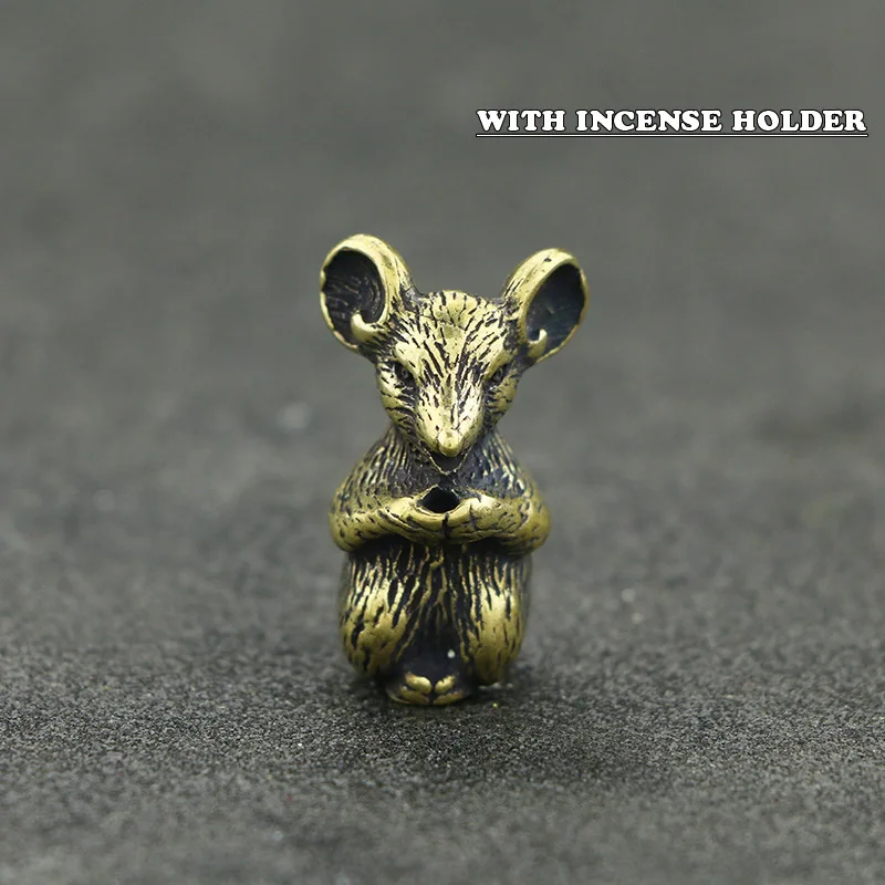 Mini Cute Brass Chinese Zodiac Animal Statue Decoration Ornament Sculpture Incense Holder Home Office Desk Decor Funny Toy Gift