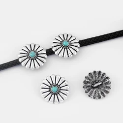 10pcs Sun Flower Slider Spacer For 5mm Round Leather Cord Bracelet Necklace Jewelry Making Findings Accessories