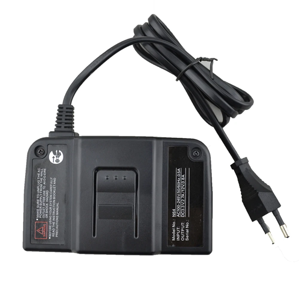 50pcs a lot Wholesale AC Adapter Power Supply for N64 EU 2 Round Plug