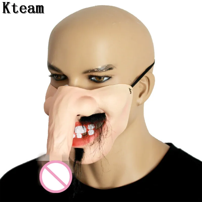 Funny Party Cosplay Dick Penis DD cock phallus wiener sausage peter Mask Villain Joke Prank Latex Masks Halloween Party Prank