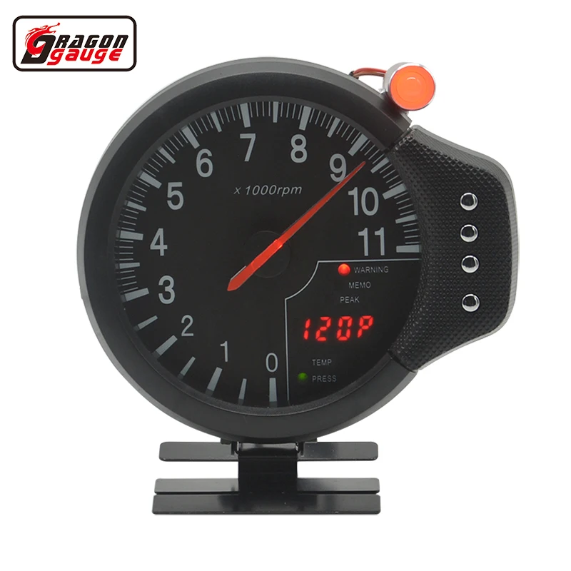 5 Inch 3 In1 Auto Racing Modification Car Tachometer Gauge 11000 RPM  Water Oil Temp Pressure Meter Fit For 12V Gasoline Engine