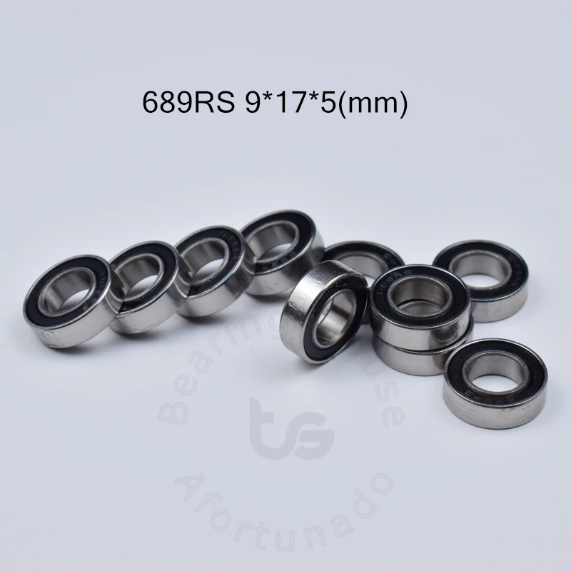 Bearing 10 Pieces 689RS 9*17*5(mm) chrome steel rubber Sealed High speed Mechanical equipment parts