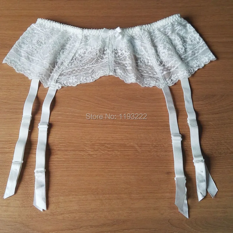 Women Girl Sexy Lingerie Wedding Garter Waist Lace Garter Belt Embroidery Mesh Double Breasted Clip Leg Harness Suspender Straps