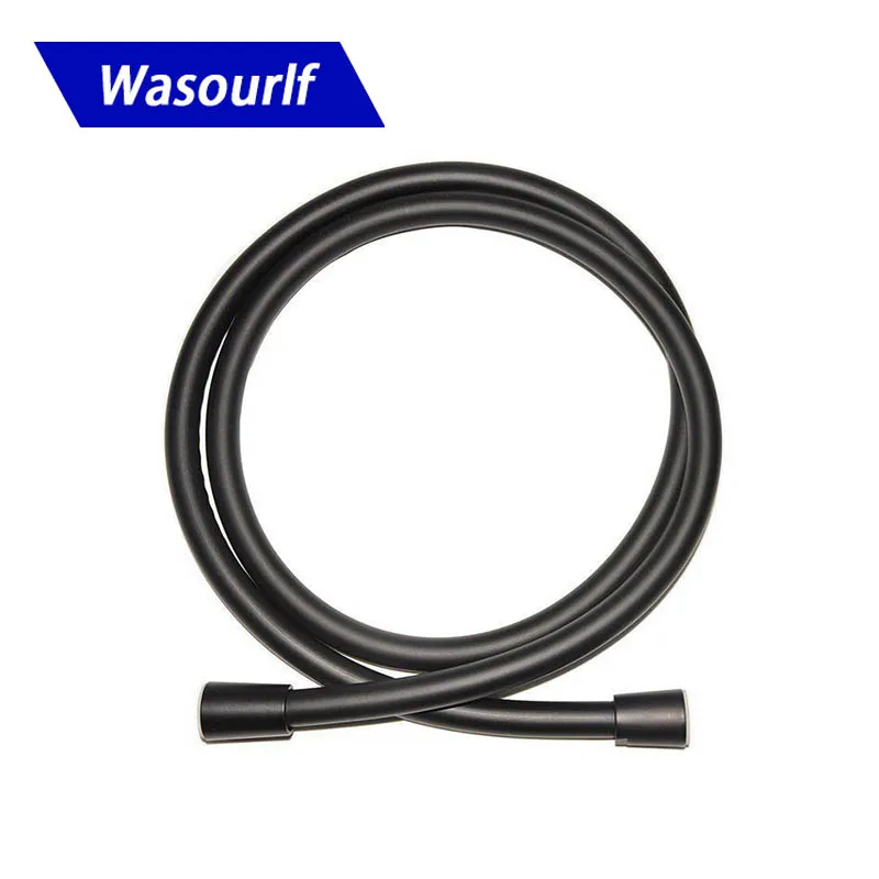 WASOURLF PVC 1.5 Metre Black Shower Hose 1/2 Inch Thread Size Anti-twist 150cm Water Hose Bathroom Accessories Fittings Part