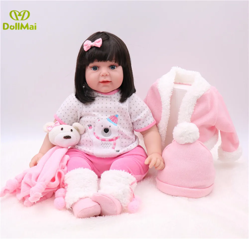 

Bebes Reborn Adoras Girl vinyl silicone reborn baby dolls toys gift for child 22"55cm DollMai Brand Doll reborn