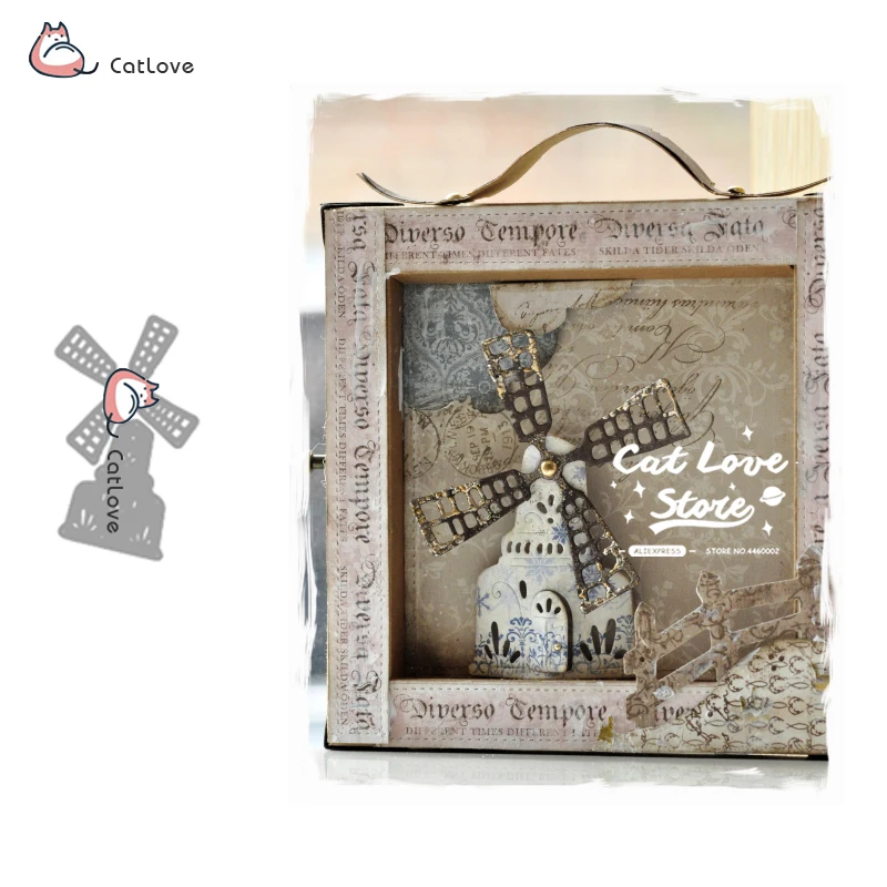 ثلاثية الأبعاد طاحونة منزل المعادن قطع يموت الإستنسل لديي سكرابوكينغ ورقة بطاقة الزخرفية الحرفية يموت النقش يموت تخفيضات جديد 2019