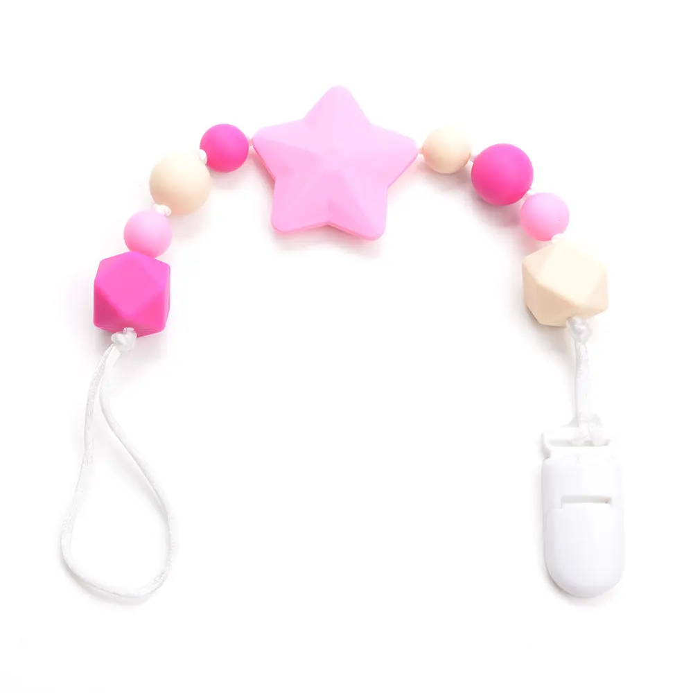 Clip di ciuccio per bambini svegli perline di Silicone masticabile per bambini ciuccio per bambini in Silicone BPA regali di supporto per collana in Silicone all'ingrosso gratuiti